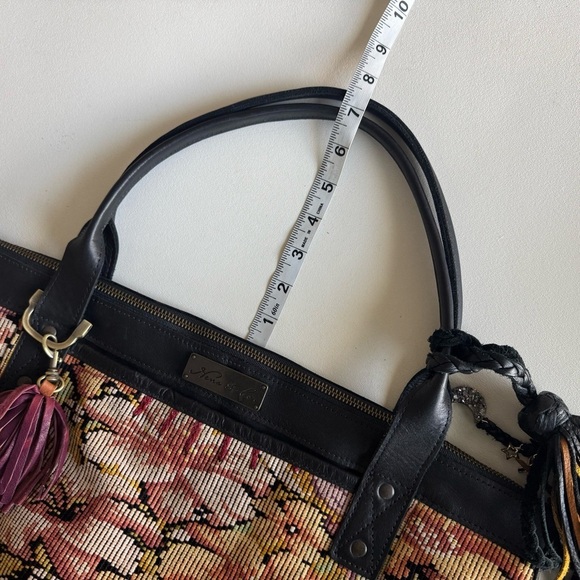 Nena & Co. Convertible Day Bag Tote Artisan Leather Huipil Woven Tapestry Boho - Picture 14 of 15
